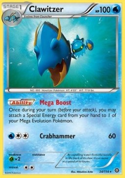 Clawitzer Pokemon card from Steam Siege