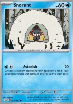 Snorunt Pokemon card from Twilight Masquerade