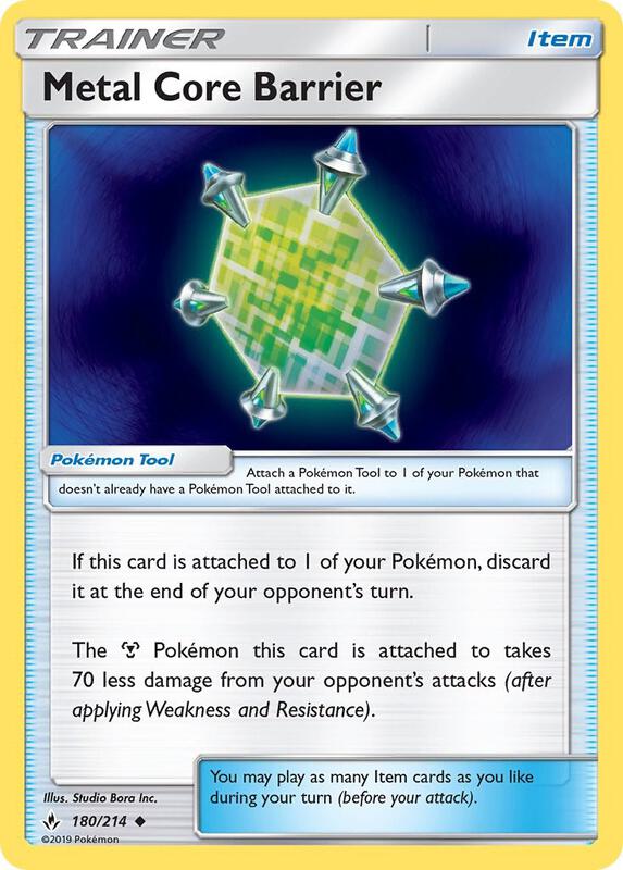 Metal Core Barrier Pokemon card from SM - Unbroken Bonds
