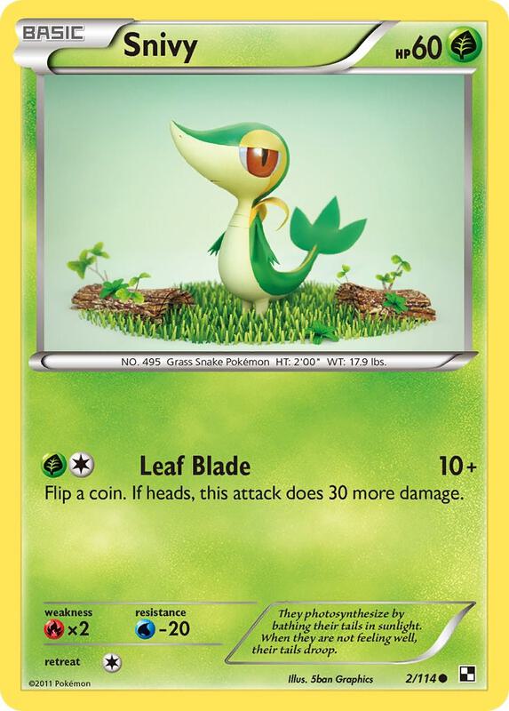 Snivy (2) Pokemon card from Black and White