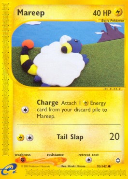 Mareep Pokemon card from Aquapolis