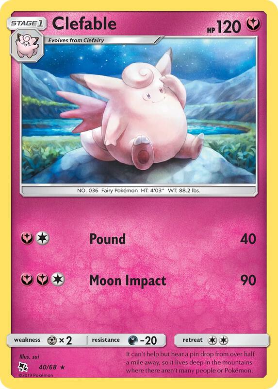 Clefable Pokemon card from Hidden Fates