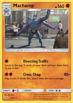 Machamp Pokemon card from Detective Pikachu