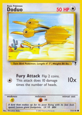 Doduo Pokemon card from Legendary Collection