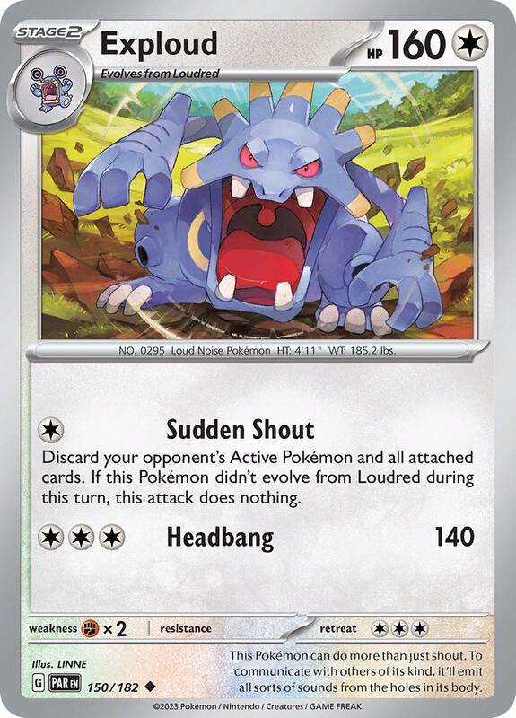 Exploud Pokemon card from SV04: Paradox Rift