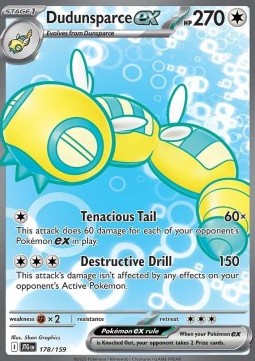Dudunsparce ex Pokemon card from Journey Together