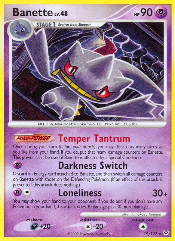 Banette Pokemon card from Platinum