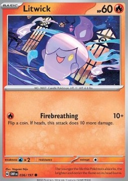Litwick Pokemon card from Obsidian Flames