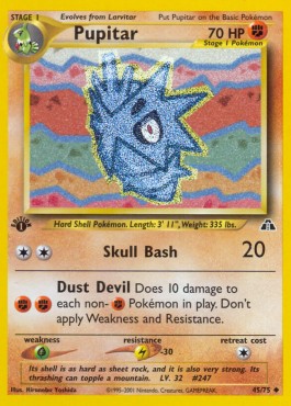 Pupitar Pokemon card from Neo Discovery