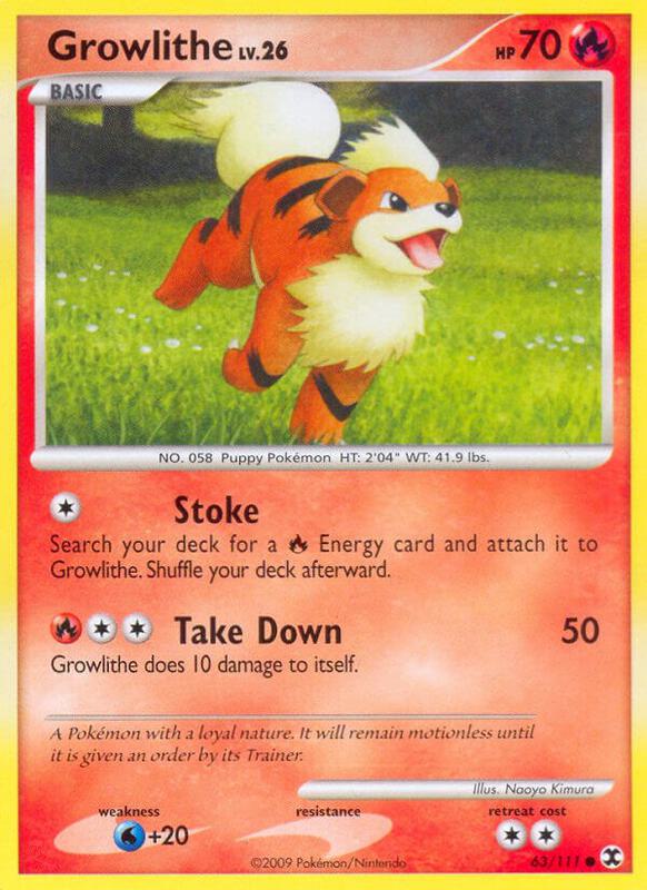 Growlithe Pokemon card from Rising Rivals