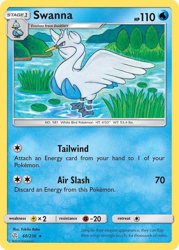 Swanna Pokemon card from SM - Cosmic Eclipse