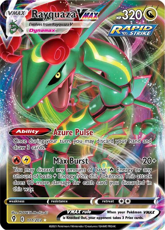 Rayquaza VMAX Pokemon card from SWSH07: Evolving Skies