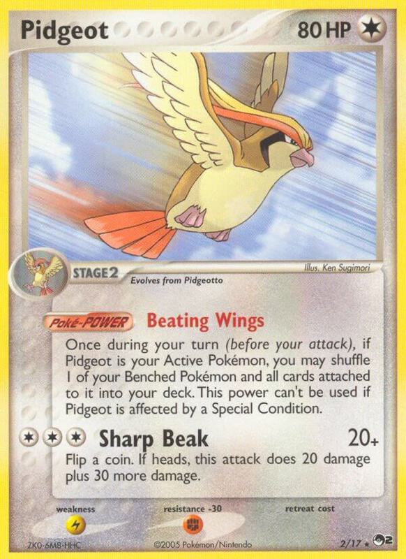 Pidgeot Pokemon card from POP Series 2