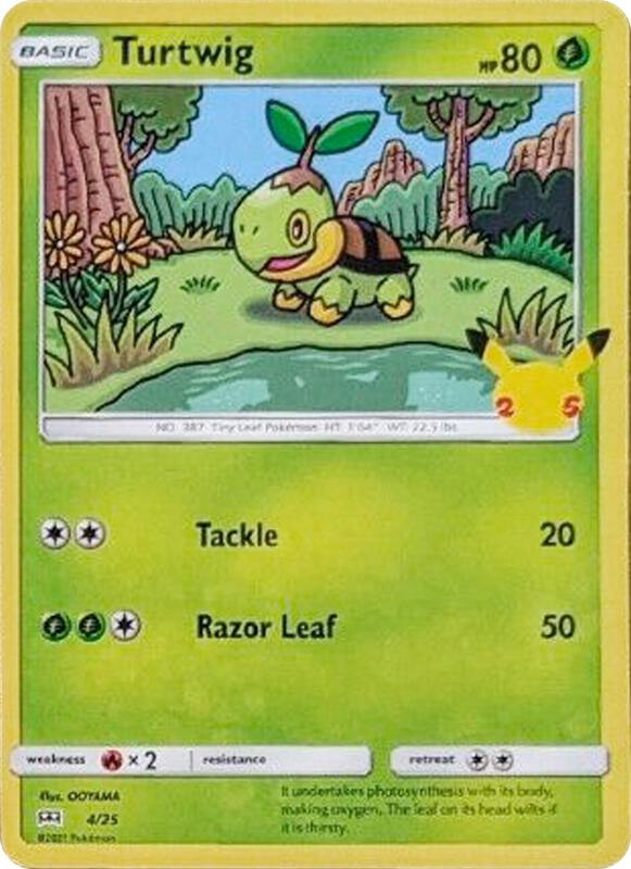 Turtwig Pokemon card from McDonald's 25th Anniversary Promos