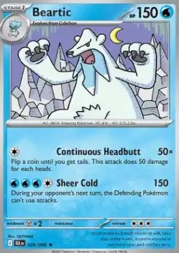 Beartic Pokemon card from Black Bolt