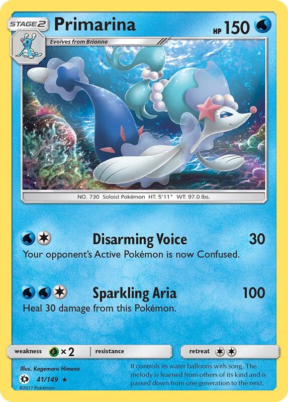 Primarina Pokemon card from SM Base Set