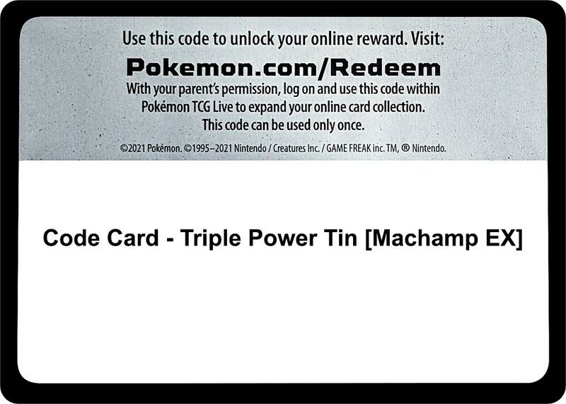 Code Card - Triple Power Tin [Machamp EX] Pokemon card from XY - BREAKpoint