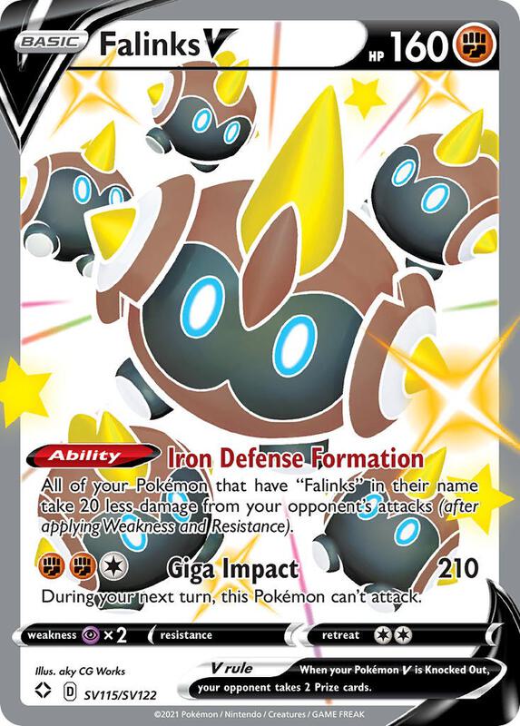 Falinks V Pokemon card from Shining Fates: Shiny Vault