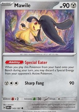 Mawile Pokemon card from Obsidian Flames