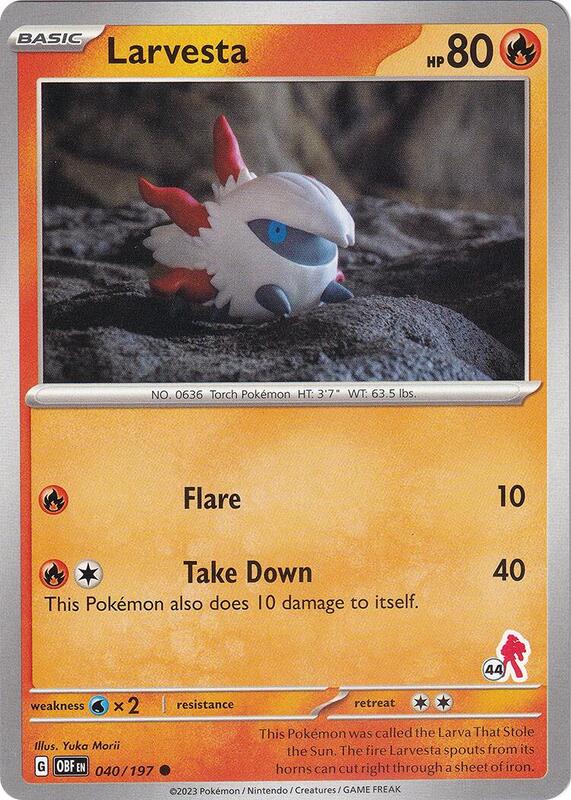 Larvesta - Armarouge 44 Pokemon card from Battle Academy 2024