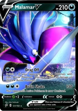 Malamar V Pokemon card from Rebel Clash