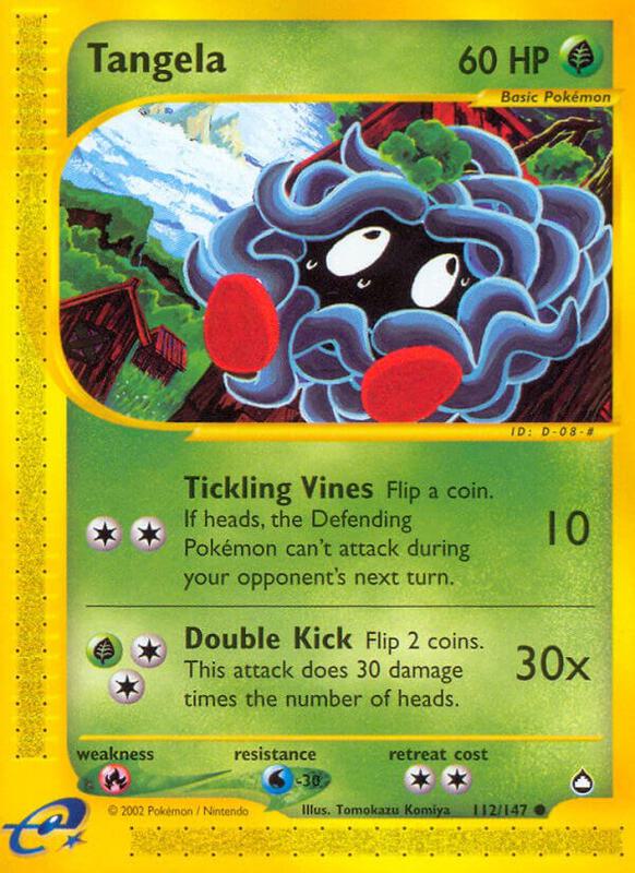 Tangela Pokemon card from Aquapolis