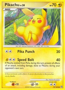 Pikachu Lv.20 Pokemon card from Stormfront