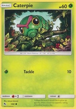 Caterpie Pokemon card from Hidden Fates