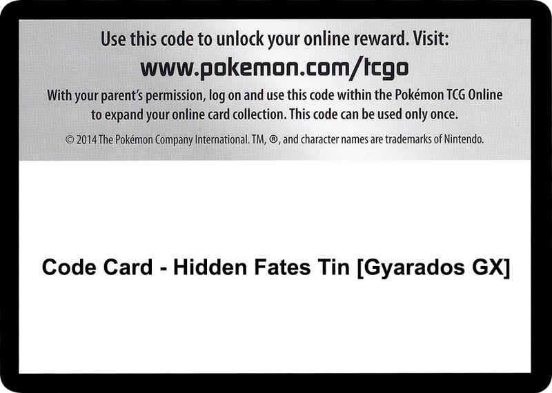 Code Card - Hidden Fates Tin [Gyarados GX] Pokemon card from Hidden Fates