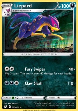 Liepard Pokemon card from Crown Zenith