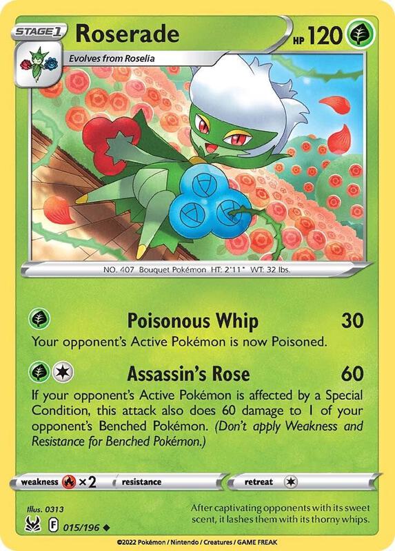 Roserade Pokemon card from SWSH11: Lost Origin