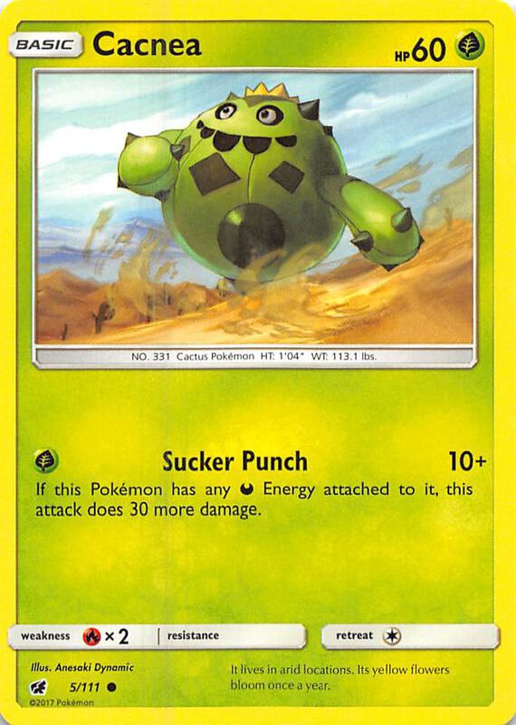 Cacnea Pokemon card from SM - Crimson Invasion