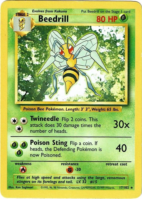Beedrill Pokemon card from Base Set
