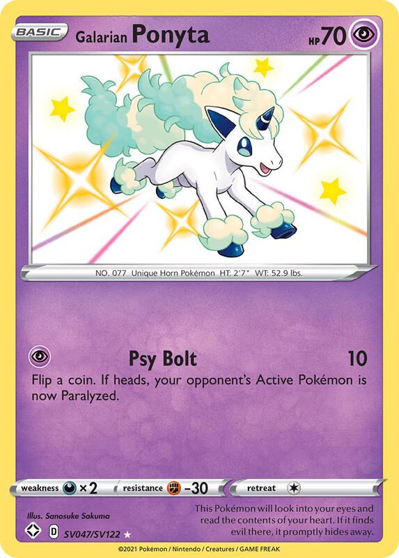 Galarian Ponyta Pokemon card from Shining Fates: Shiny Vault