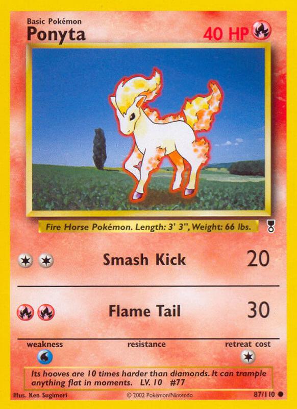 Ponyta Pokemon card from Legendary Collection