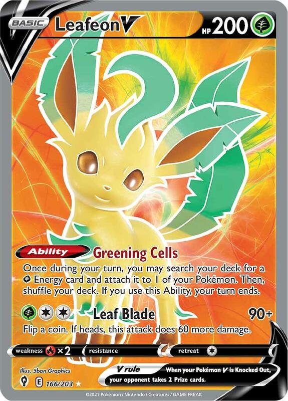 Leafeon V (Full Art) Pokemon card from SWSH07: Evolving