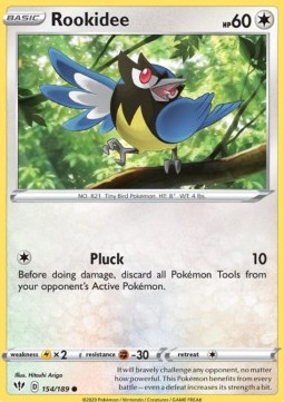 Rookidee Pokemon card from Darkness Ablaze