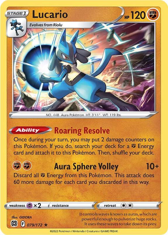 Lucario Pokemon card from SWSH09: Brilliant Stars