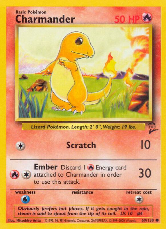 Charmander Pokemon card from Base Set 2