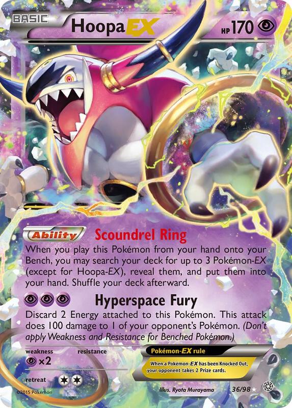Hoopa EX Pokemon card from XY - Ancient Origins