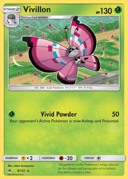 Vivillon Pokemon card from Forbidden Light