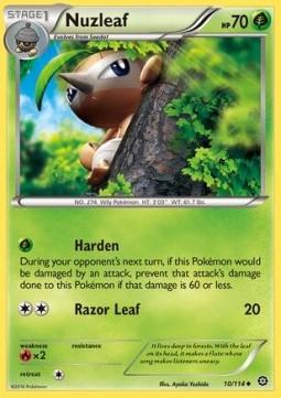 Nuzleaf Pokemon card from Steam Siege
