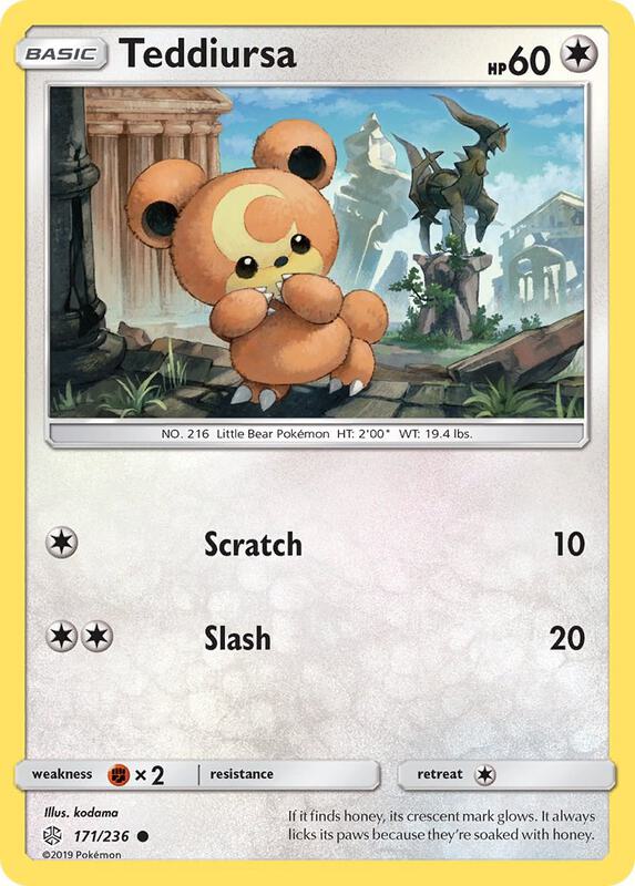 Teddiursa Pokemon card from SM - Cosmic Eclipse