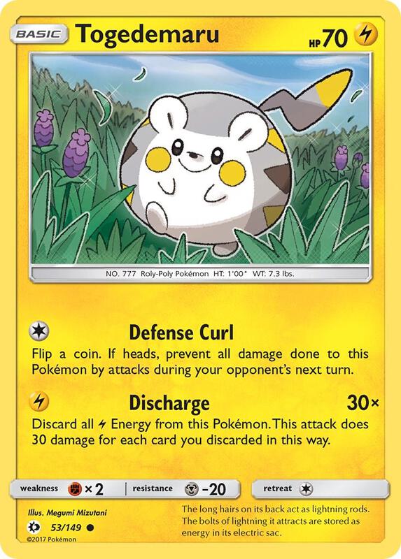 Togedemaru Pokemon card from SM Base Set