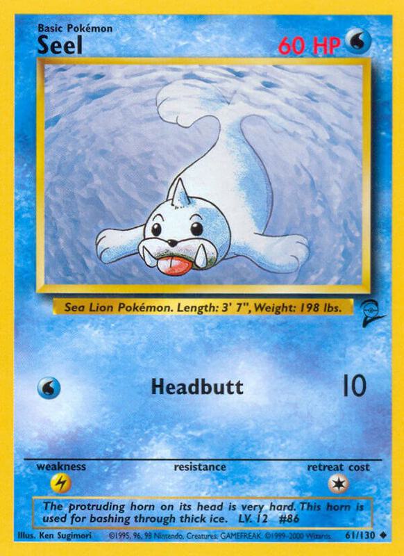 Seel Pokemon card from Base Set 2
