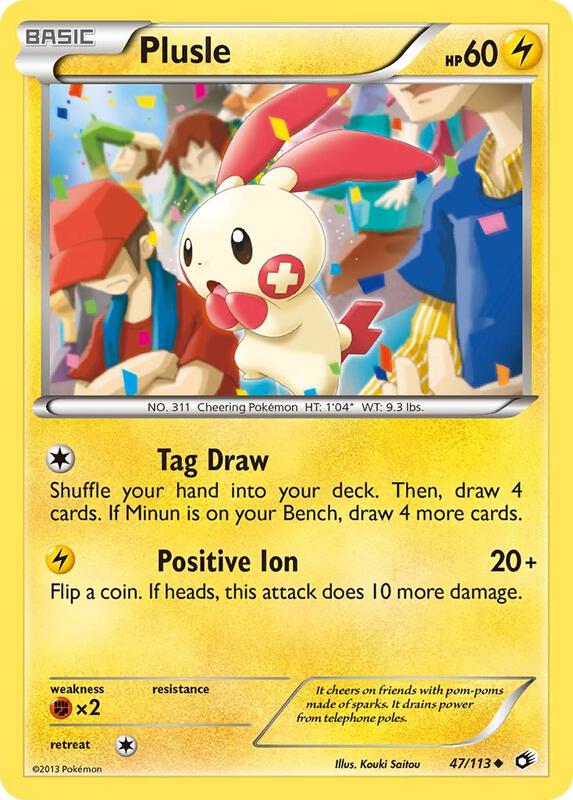 Plusle Pokemon card from Legendary Treasures