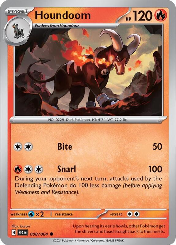 Houndoom Pokemon card from SV: Shrouded Fable