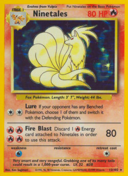 Ninetales Pokemon card from Base Set