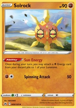 Solrock Pokemon card from Crown Zenith