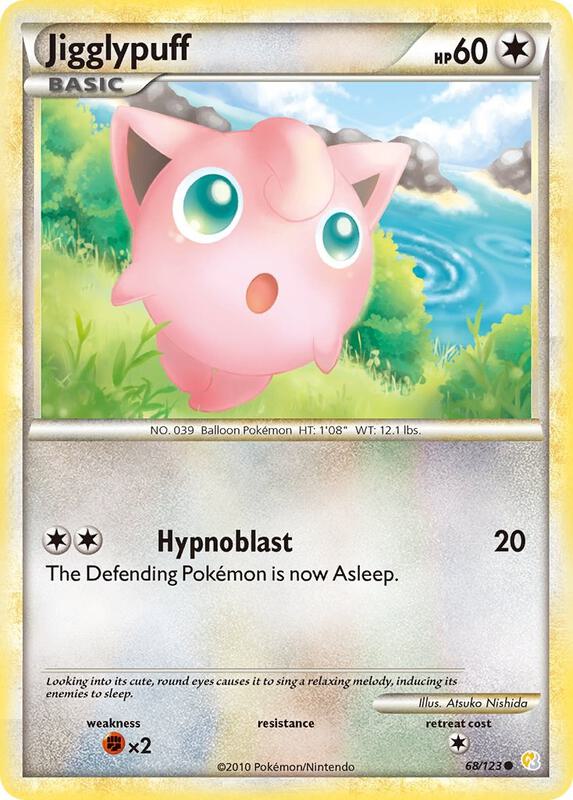 Jigglypuff Pokemon card from HeartGold SoulSilver